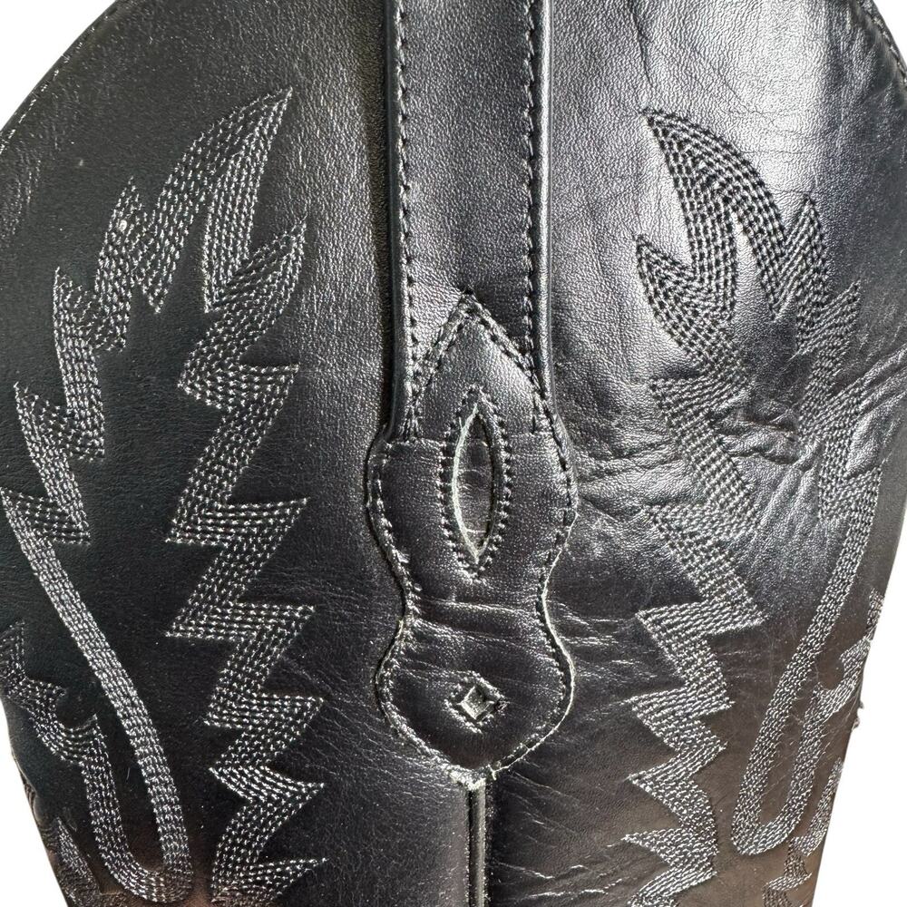 Old West Black Leather Western Cowboy Boots LF1510 Women's Size 7.5 Classic - Picture 9 of 12